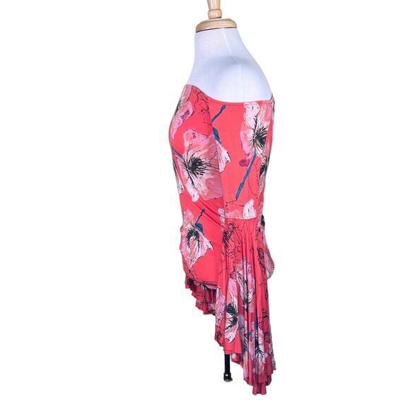 We the Free Off the Shoulder Floral Dramtic Wide Bell Sleeves Boho Knit Top XS-S - Picture 8 of 12